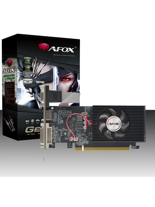 Afox GT Видеокарта AFOX GT220 1GB D3 LP Single Fan (AF220-1024D3L2), 1 ГБ