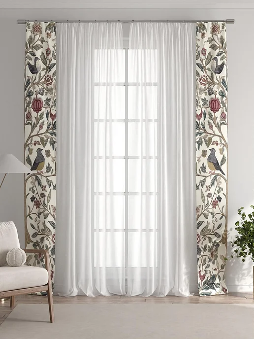 AT-HOME Красные-бордо шторы декоративные узкие с подхватами 38х260, 38x260, фото 6