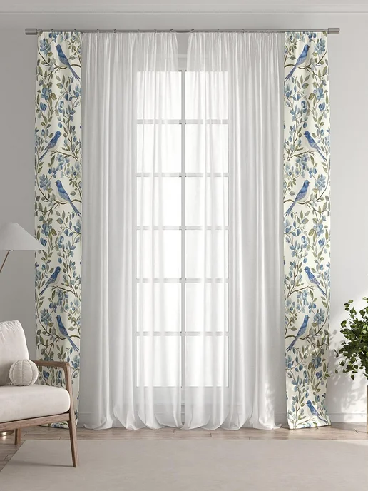 AT-HOME Шторы декоративные узкие с подхватами 38х260 см 2 штуки, 38x260 см, фото 6