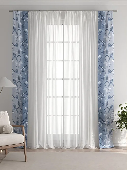 AT-HOME Шторы декоративные узкие с подхватами 38х260 см 2 штуки, 38x260 см, фото 6