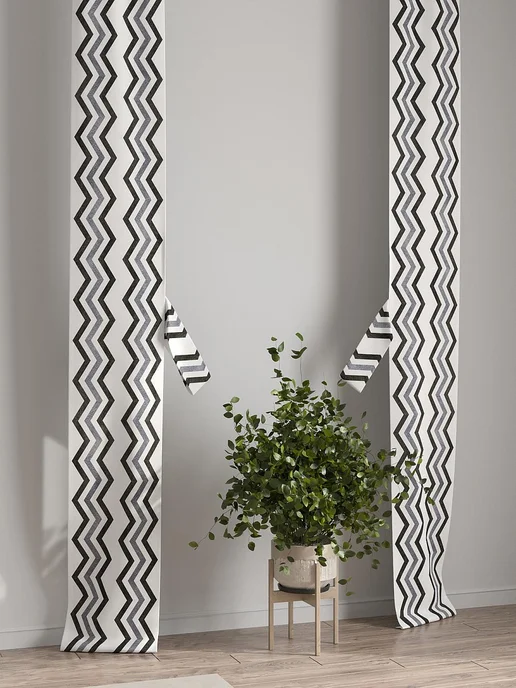 AT-HOME Серые шторы декоративные узкие с подхватами 38х260 см 2 шт, 38x260 см, 2 шт, фото 7