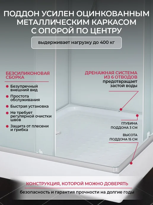 DTO Душевая кабина станд. без крыши+гидромасс 120х90х200 см, 90x200 см, фото 7