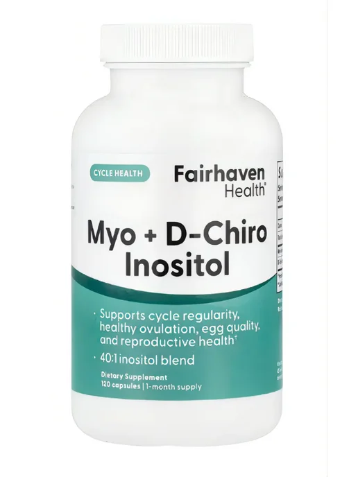 Fairhaven Health MYO Inositol мио-инозитол и D-хиро-инозитол 120 капсул, вариант
