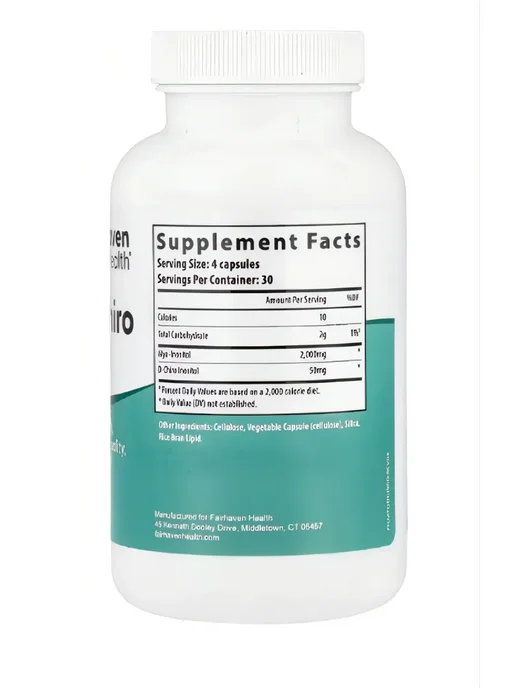 Fairhaven Health MYO Inositol мио-инозитол и D-хиро-инозитол 120 капсул, вариант, фото 2