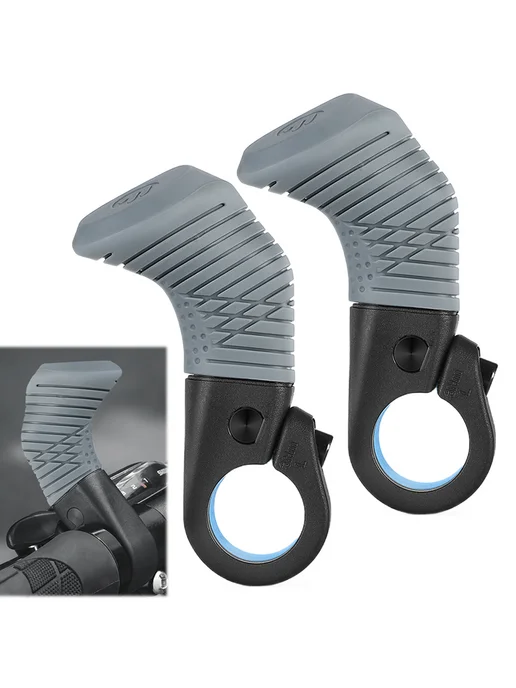 Пара рукояток MTB эргономика для Thumb Support серые, серый, фото 4