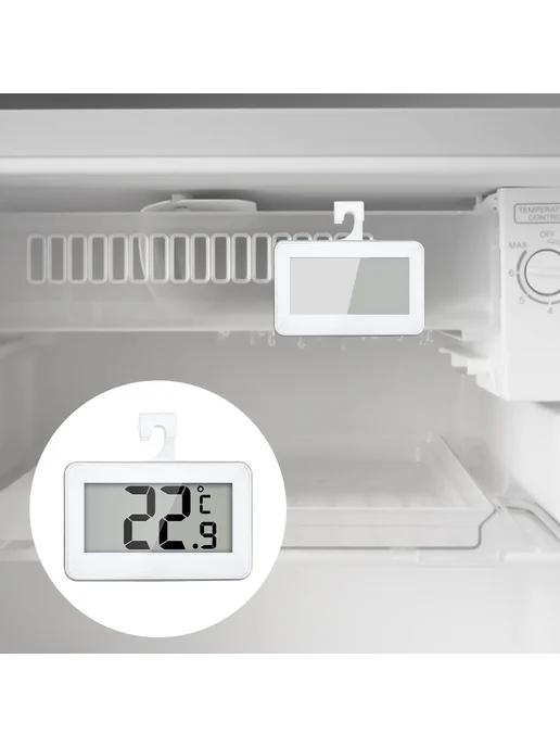 Термометр холодильника LCD, комнатный, белый, белый, фото 6