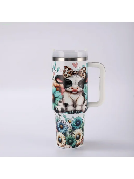 вакуумная колба Big Mac car cup емкостью 40 унций с ручкой, розовый
