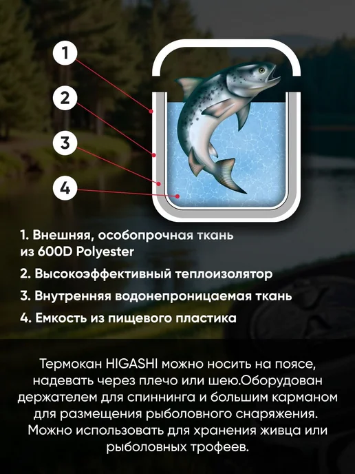 Higashi Термокан рыболовный Live bait box 4.5L, Digital Camo, 4,5 л, фото 6