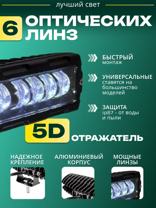 Lime Auto Противотуманные фары светодиодные 60W туманки, 60 Вт, фото 2