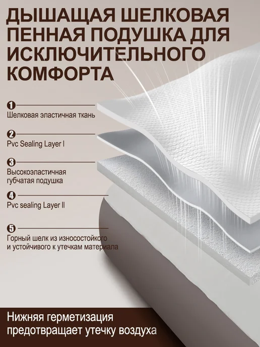 hikdori Надувной матрас двуспальный с насосом,Тонкий тип, бежевый, фото 3