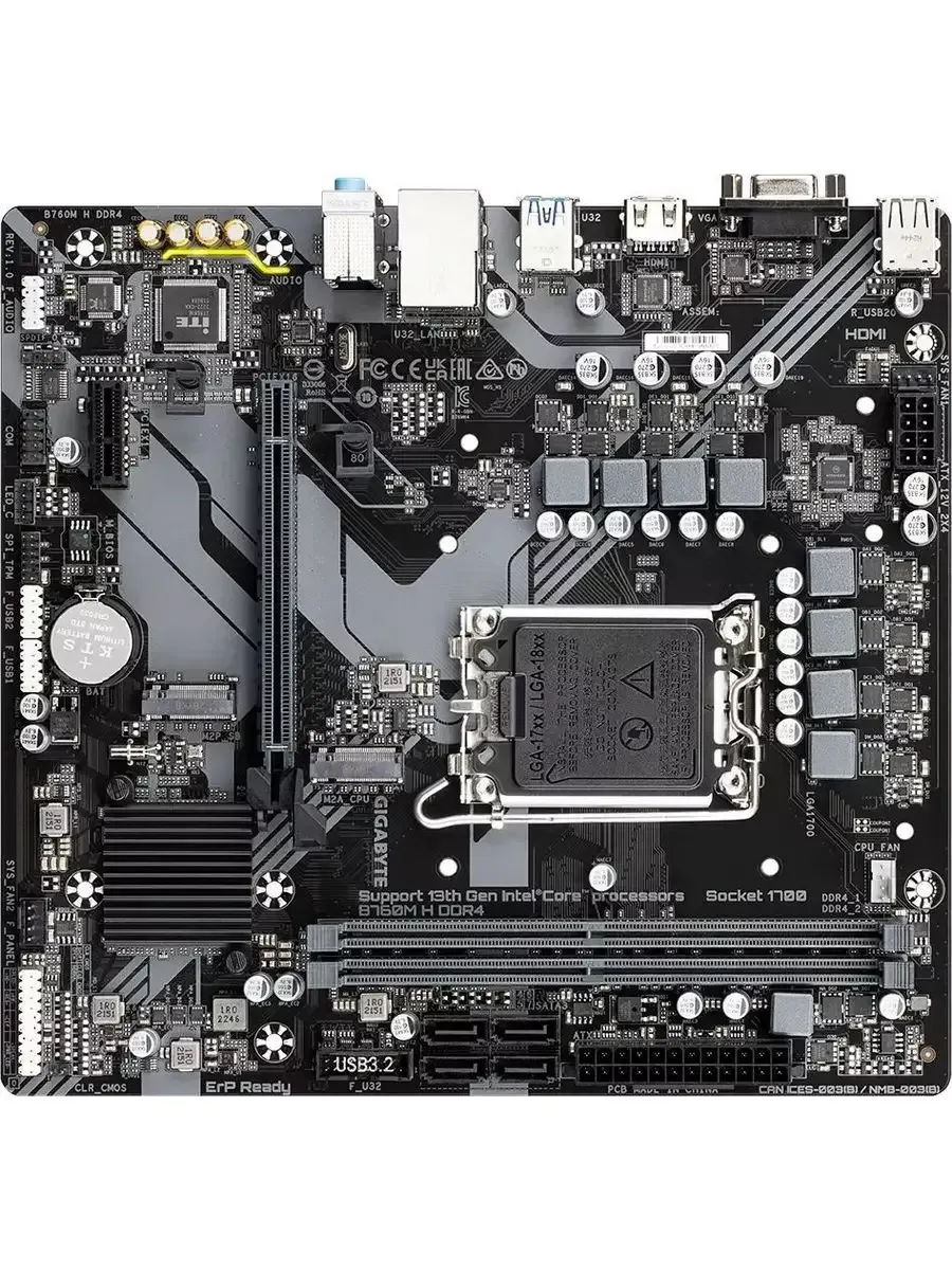 Материнская плата B760M H DDR4 Soc-1700 Intel Gigabyte 761907383 купить за 12 326 ₽ в интернет‑магазине Wildberries