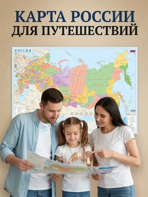IVJ print Карта России настенная новые границы, с городами на стену, вариант, фото 6