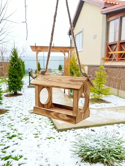 Кормушка для птиц деревянная уличная для сада и дачи, вариант, фото 2