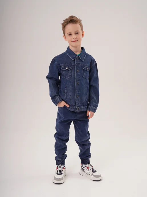 KariKids Джинсы джоггеры для мальчика синие на резинке, синий, фото 6