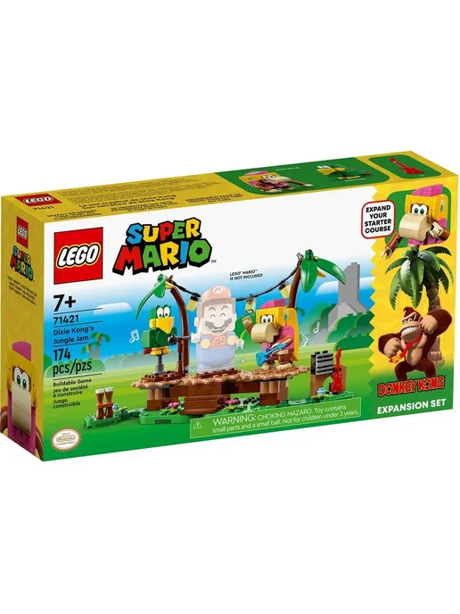 LEGO Конструктор Super Mario 71421 Дикси Конг в джунглях, желтый