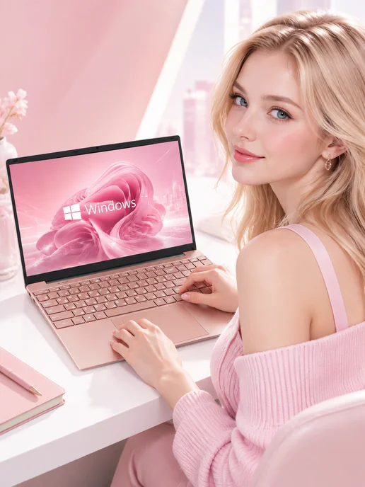 MEIMEI Ноутбук 15.6" N95,RAM 16 ГБ, SSD 1024ГБ Розовый, 16 ГБ, 1024 ГБ, фото 7