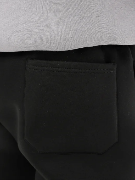 asfashiondp Брюки спортивные теплые широкие с начесом, черный, фото 7