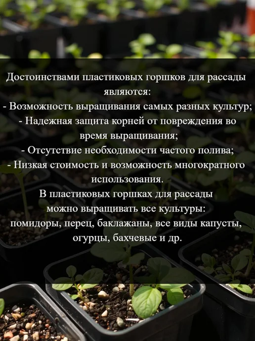 Горшок для рассады круглый 9*9*8 - 0,4 л 5 штук, 9x9x8, 400 мл, фото 2