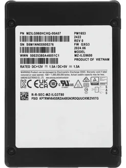 Samsung Накопитель SSD MZILG960HCHQ-00A07