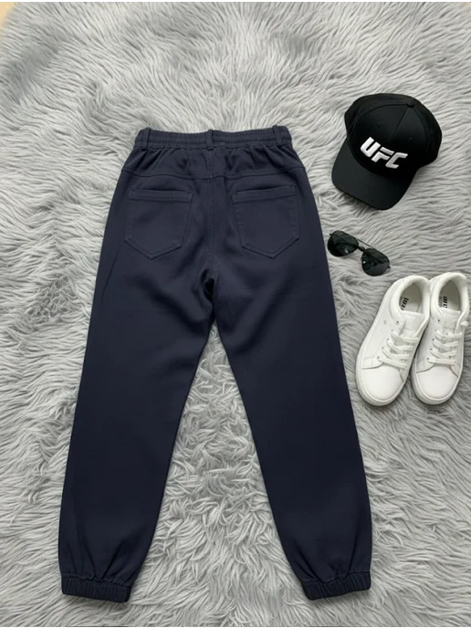 DTV Style Джинсы с эластичным поясом для школы, синий, фото 8