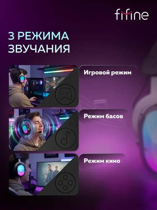 FIFINE Игровые наушники H16 Gaming Headsets, черный, фото 3