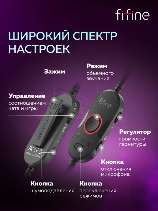 FIFINE Игровые наушники H16 Gaming Headsets, черный, фото 5