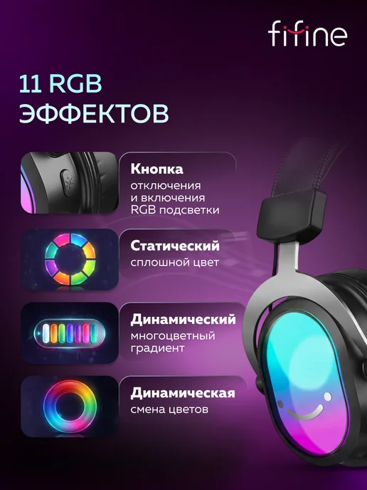 FIFINE Игровые наушники H16 Gaming Headsets, черный, фото 7