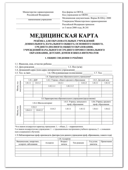 Учитель Медицинская карта ребёнка и сертификат о прививках, синий, фото 3