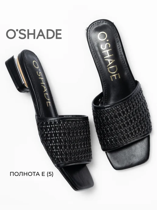O`SHADE Мюли женские на низком каблуке, черный, фото 6
