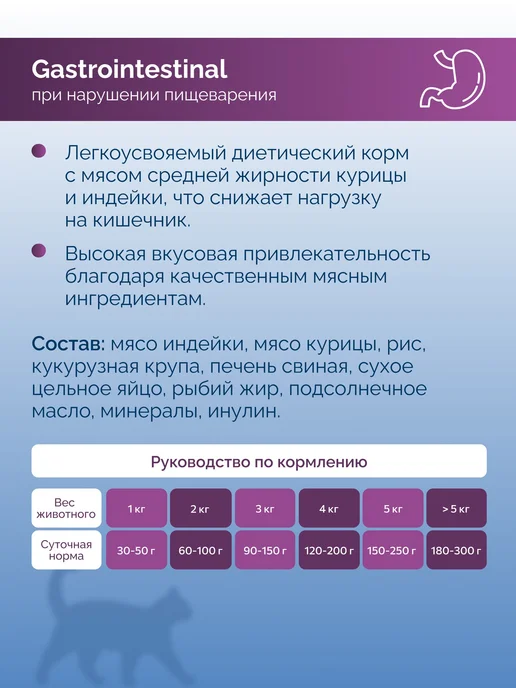 Lucky bits Влажный корм для кошек гастро Gastrointestinal 240г, 240 г, фото 3
