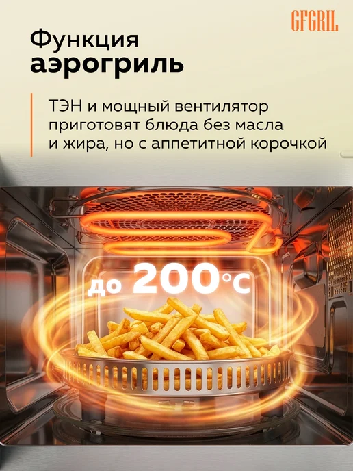 GFgril Микроволновая печь аэрогриль 4 в 1 GF-MWO208, 20 л, 20 л, фото 3