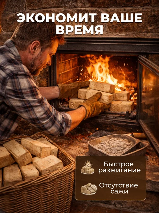 Топливные брикеты для печки RUF 12 шт 10 кг, 12 шт, 10 кг, фото 4