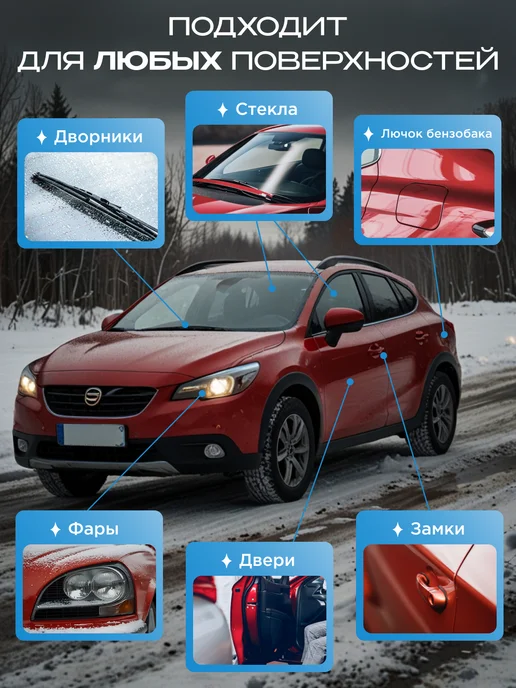 Zarlex Размораживатель стекол автомобильных, антилед для авто, 2 шт, 2 шт, фото 5