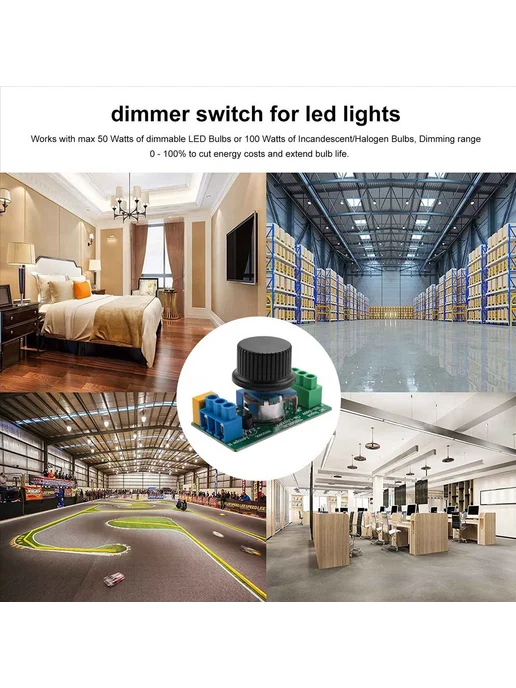 Inline LED Dimmer Switch, Built-in Rotary ON OFF and Knob, вариант, фото 5
