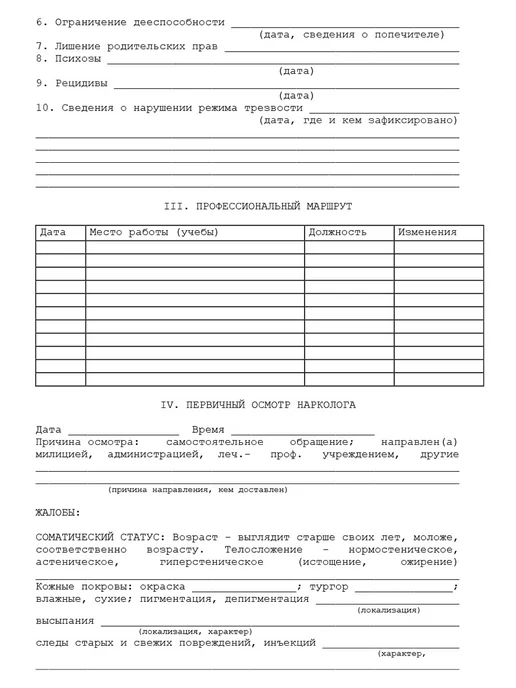 Сити Бланк Медицинская карта амбулаторного наркологического больного, белый, фото 2
