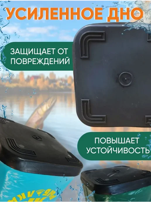 Ярославская рыбалка Сумка-ведро 10 л складное, рыболовное с резиновой сеткой, 10 л, фото 5