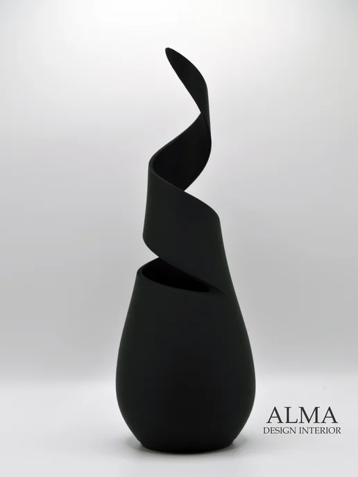 ALMA Design Interior Ваза Infinity для сухоцветов и цветов, пластик, 25см, черный, фото 2