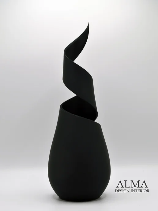 ALMA Design Interior Ваза Infinity для сухоцветов и цветов, пластик, 25см, черный, фото 3