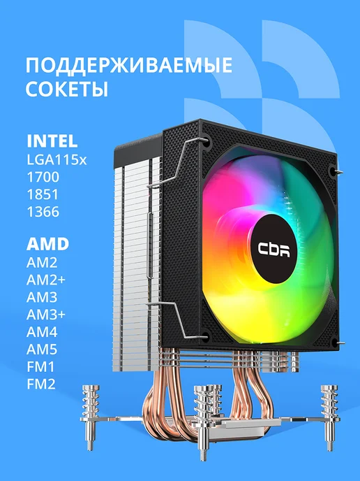 CBR Кулер для процессора CC-3160-RGB-PWM, 1 вентилятор, вариант, фото 6