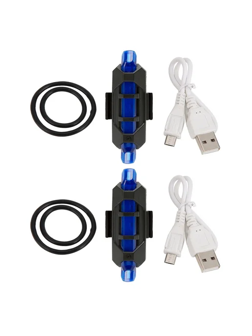 2 шт LED фонарь для M365 Pro красный сигнальный, 2 шт, синий