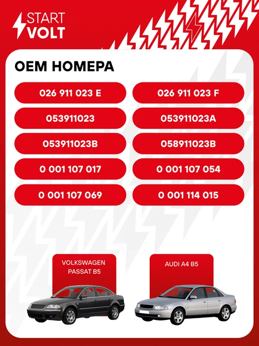 STARTVOLT Стартер Volkswagen Passat B5, вариант, фото 2