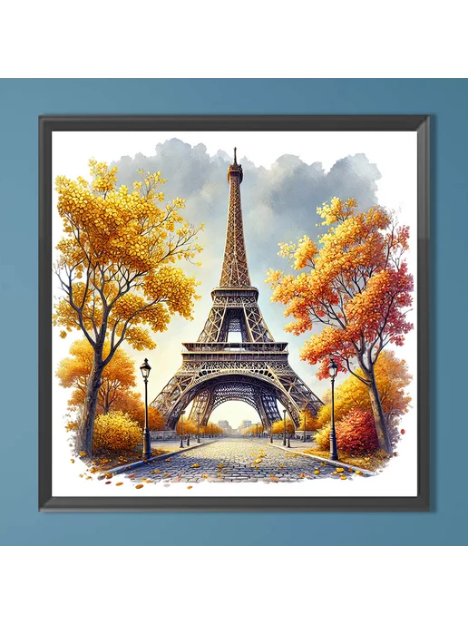 5D DIY полный круг алмазная живопись Эйфелева башня 30х30см, 30x30 см, фото 3