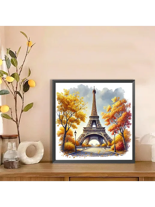 5D DIY полный круг алмазная живопись Эйфелева башня 30х30см, 30x30 см, фото 4