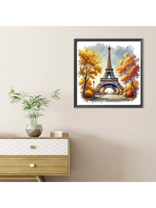 5D DIY полный круг алмазная живопись Эйфелева башня 30х30см, 30x30 см, фото 7