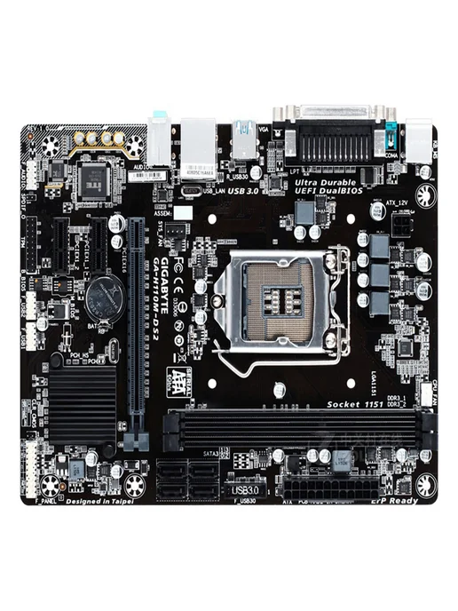 Gigabyte Оригинал материнская плата H110M-DS2 LGA 1151 DDR4 Micro ATX, Оригинал DDR4 Micro ATX, фото 2