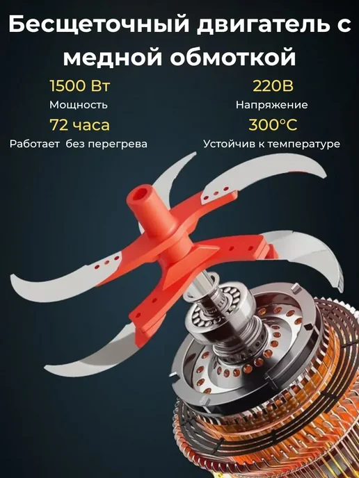 Безопасный электрический садовый измельчитель, 1800Вт, 1800 Вт, фото 5