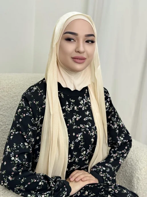 HABIBI Балаклава с капюшоном из органзы, бежевый