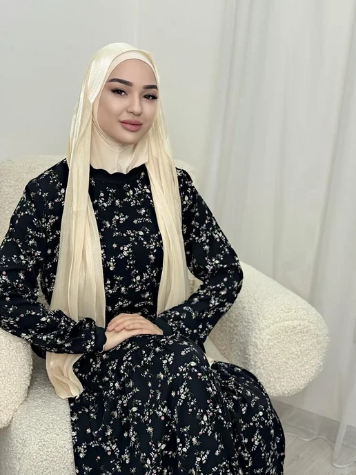 HABIBI Балаклава с капюшоном из органзы, бежевый, фото 3