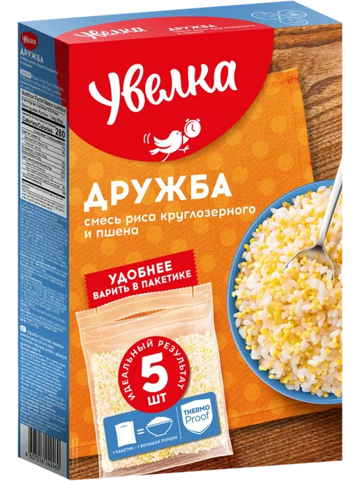 Крупа УВЕЛКА Дружба рис и пшено в пакетиках 400г, 400 г