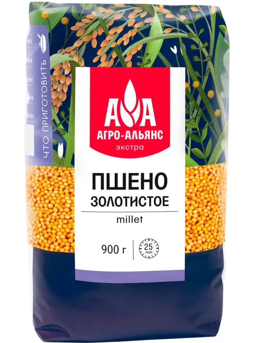 Пшено АГРО-АЛЬЯНС Экстра 900г, 900 г